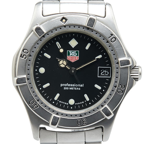 タグホイヤー プロフェッショナル 200M 腕時計 962.013-2 クオーツ ブラック文字盤 ステンレススチール メンズ TAG HEUER 【中古】