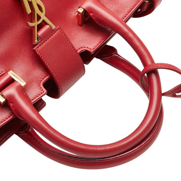 サンローラン ベイビーカバス ハンドバッグ ショルダーバッグ 2WAY 394461 レッド レザー レディース SAINT LAURENT 【中古】