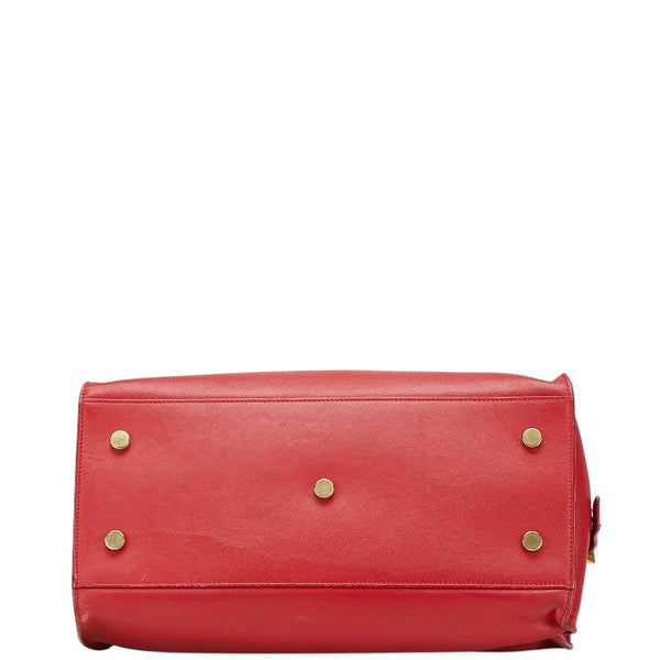 サンローラン ベイビーカバス ハンドバッグ ショルダーバッグ 2WAY 394461 レッド レザー レディース SAINT LAURENT 【中古】