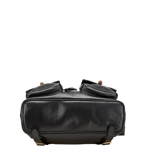 グッチ バンブー リュック バックパック 003 1998 ブラック レザー レディース GUCCI 【中古】