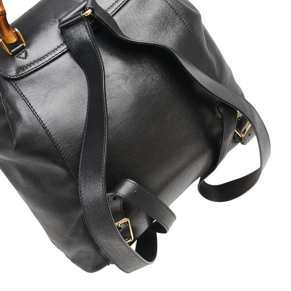 グッチ バンブー リュック バックパック 003 1998 ブラック レザー レディース GUCCI 【中古】