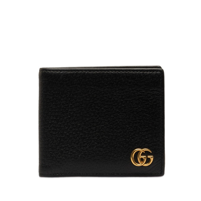 グッチ GGマーモント 二つ折り財布 423725 ブラック レザー レディース GUCCI 【中古】