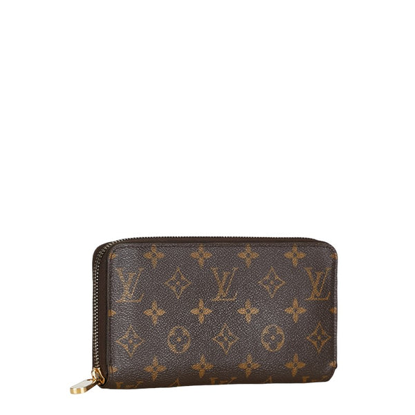 ルイ ヴィトン モノグラム ジッピーウォレット ラウンドファスナー 長財布 M60017 ブラウン PVC レザー レディース LOUIS VUITTON 【中古】
