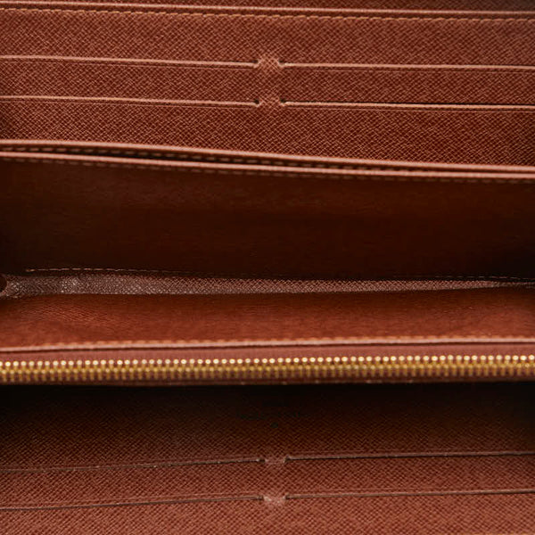 ルイ ヴィトン モノグラム ジッピーウォレット ラウンドファスナー 長財布 M60017 ブラウン PVC レザー レディース LOUIS VUITTON 【中古】