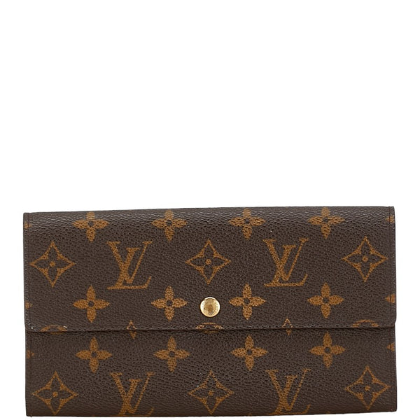 ルイ ヴィトン モノグラム ポシェット ポルト モネ クレディ 長財布 M61725 ブラウン PVC レザー レディース LOUIS VUITTON 【中古】