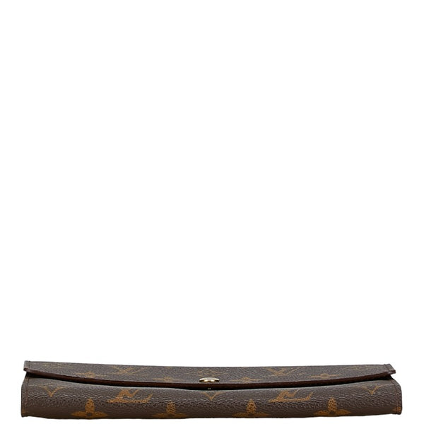 ルイ ヴィトン モノグラム ポシェット ポルト モネ クレディ 長財布 M61725 ブラウン PVC レザー レディース LOUIS VUITTON 【中古】