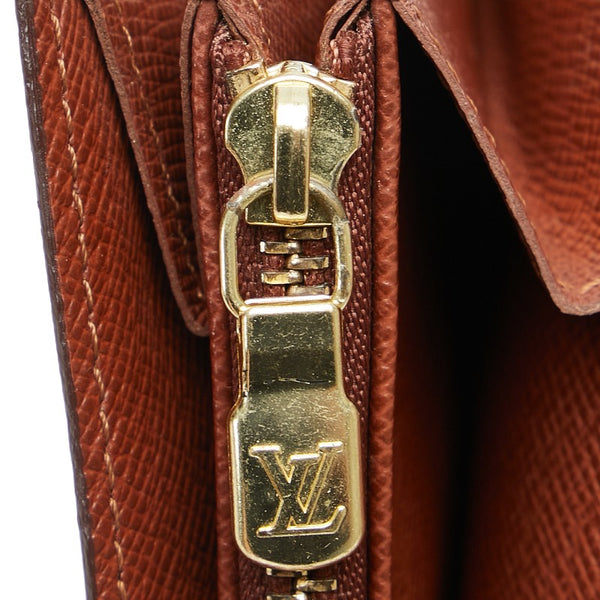 ルイ ヴィトン モノグラム ポシェット ポルト モネ クレディ 長財布 M61725 ブラウン PVC レザー レディース LOUIS VUITTON 【中古】