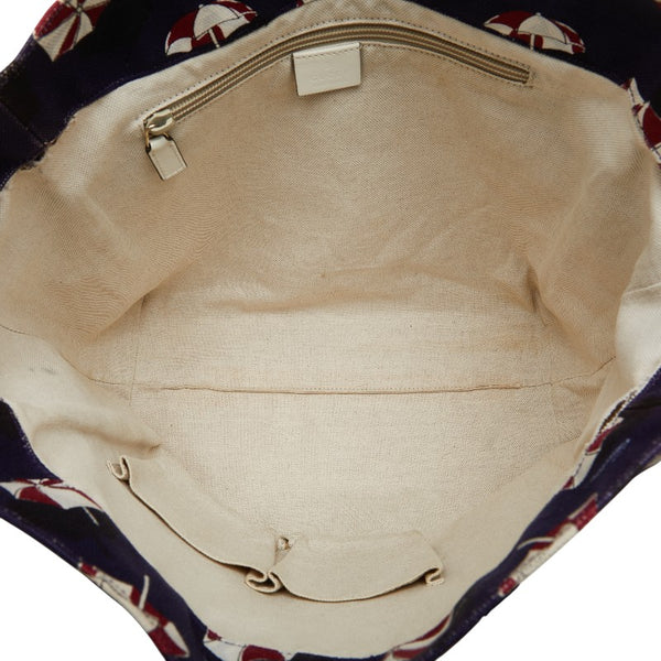 グッチ 傘 アンブレラ トートバッグ ハンドバッグ 282439 ネイビー マルチカラー キャンバス レザー レディース GUCCI 【中古】