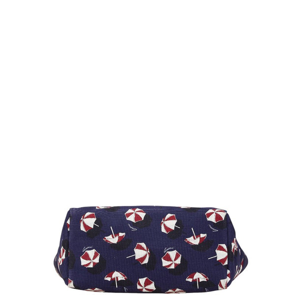 グッチ 傘 アンブレラ トートバッグ ハンドバッグ 282439 ネイビー マルチカラー キャンバス レザー レディース GUCCI 【中古】