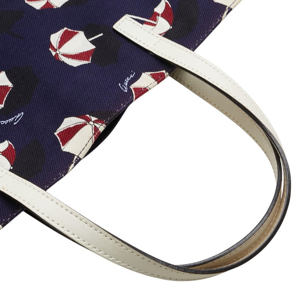 グッチ 傘 アンブレラ トートバッグ ハンドバッグ 282439 ネイビー マルチカラー キャンバス レザー レディース GUCCI 【中古】