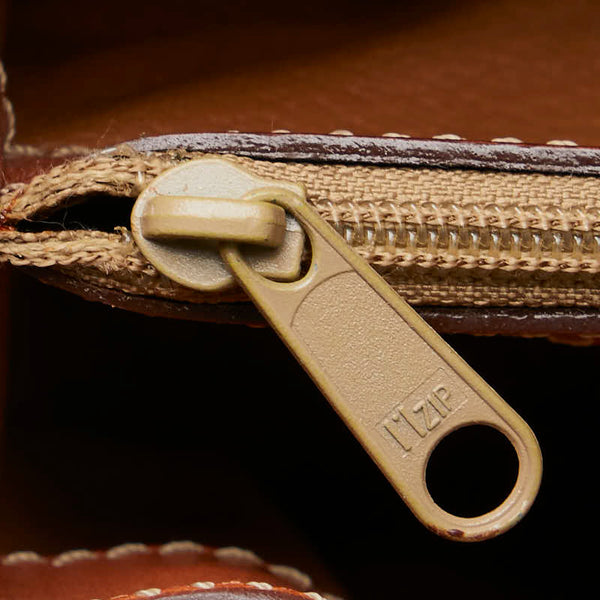 セリーヌ マカダム ハンドバッグ ショルダーバッグ 2WAY ベージュ ブラウン PVC レザー レディース CELINE 【中古】