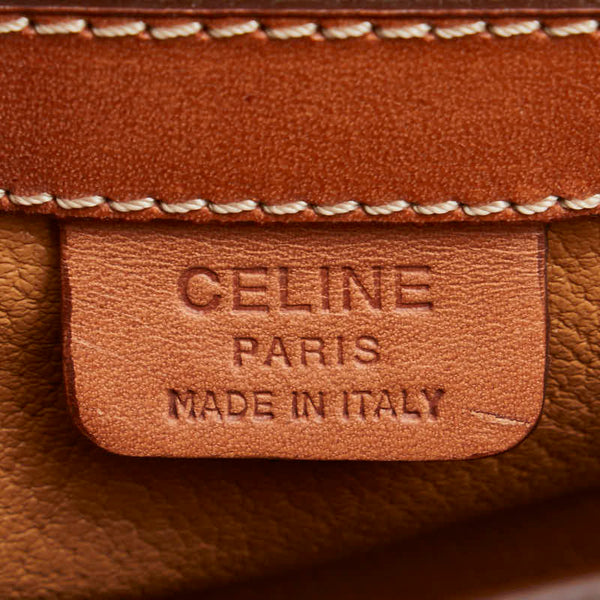 セリーヌ マカダム ハンドバッグ ショルダーバッグ 2WAY ベージュ ブラウン PVC レザー レディース CELINE 【中古】