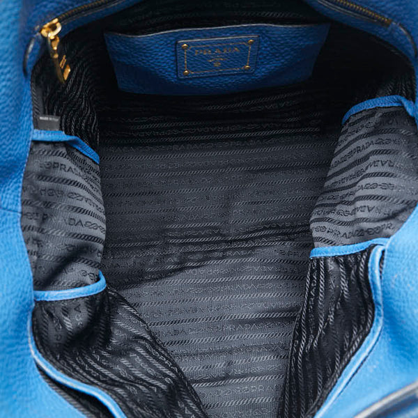 プラダ ハンドバッグ ショルダーバッグ 2WAY ブルー レザー レディース PRADA 【中古】