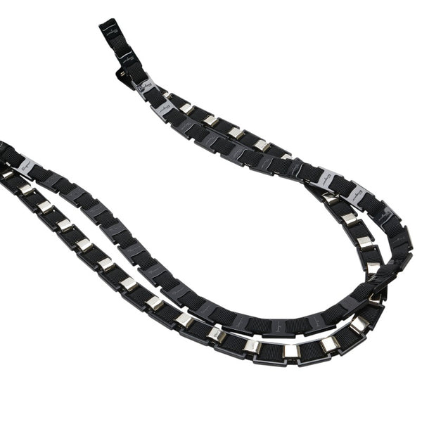 サルヴァトーレフェラガモ チェーン ショルダーバッグ AU-21 8803 ブラック ナイロン レディース Salvatore Ferragamo 【中古】