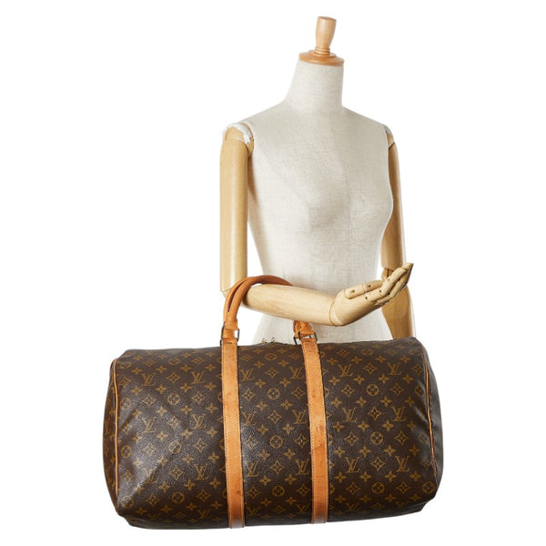 ルイ ヴィトン モノグラム キーポル50 ボストンバッグ M41426 ブラウン PVC レザー レディース LOUIS VUITTON 【中古】