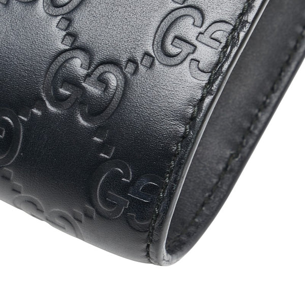 グッチ グッチシマ エミリー ホースビット 斜め掛け チェーン ショルダーバッグ 369622 ブラック レザー レディース GUCCI 【中古】