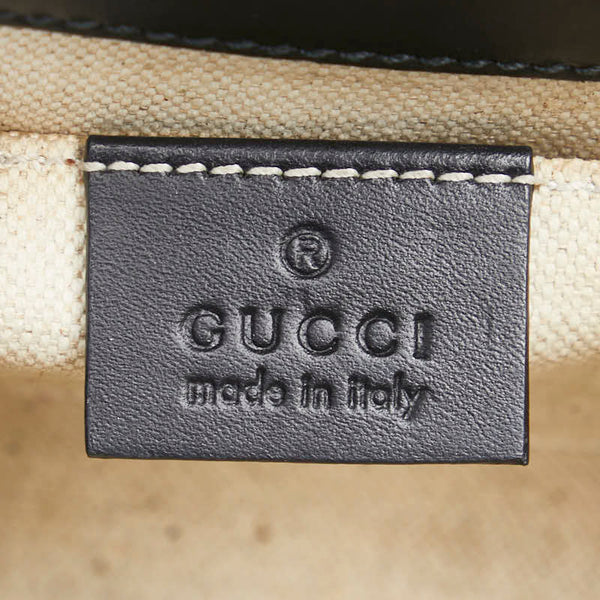 グッチ グッチシマ エミリー ホースビット 斜め掛け チェーン ショルダーバッグ 369622 ブラック レザー レディース GUCCI 【中古】