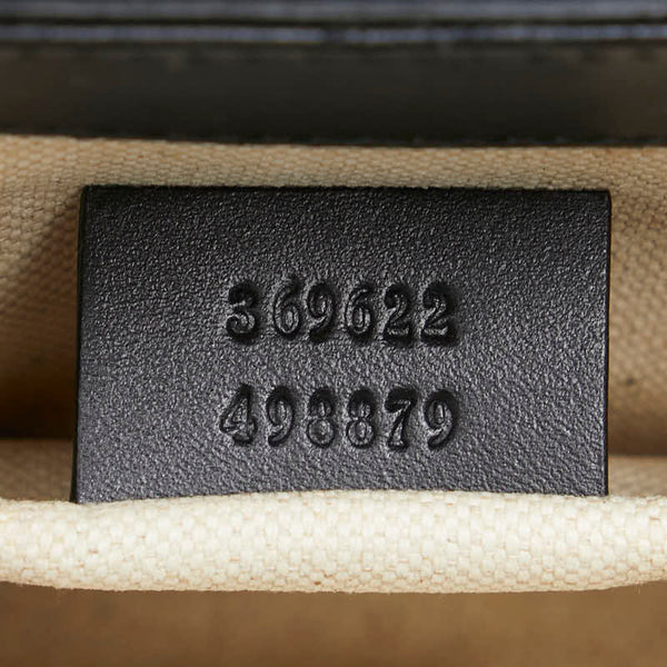 グッチ グッチシマ エミリー ホースビット 斜め掛け チェーン ショルダーバッグ 369622 ブラック レザー レディース GUCCI 【中古】