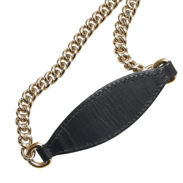 グッチ グッチシマ エミリー ホースビット 斜め掛け チェーン ショルダーバッグ 369622 ブラック レザー レディース GUCCI 【中古】