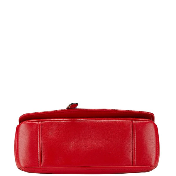 モスキーノ バイカー ジャケット ライダース 斜め掛け チェーン ショルダーバッグ レッド レザー レディース MOSCHINO 【中古】
