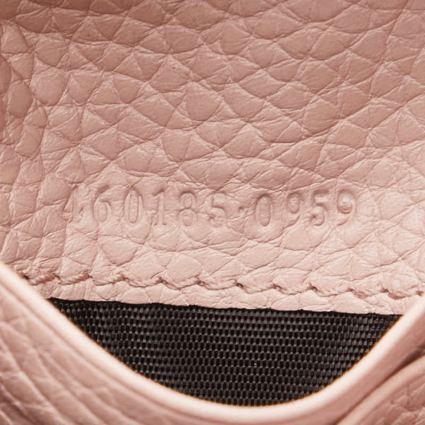 グッチ アニマリエ ビー 二つ折り財布 460185 ピンク レザー レディース GUCCI 【中古】