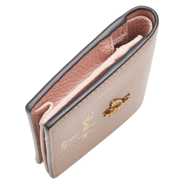 グッチ アニマリエ ビー 二つ折り財布 460185 ピンク レザー レディース GUCCI 【中古】