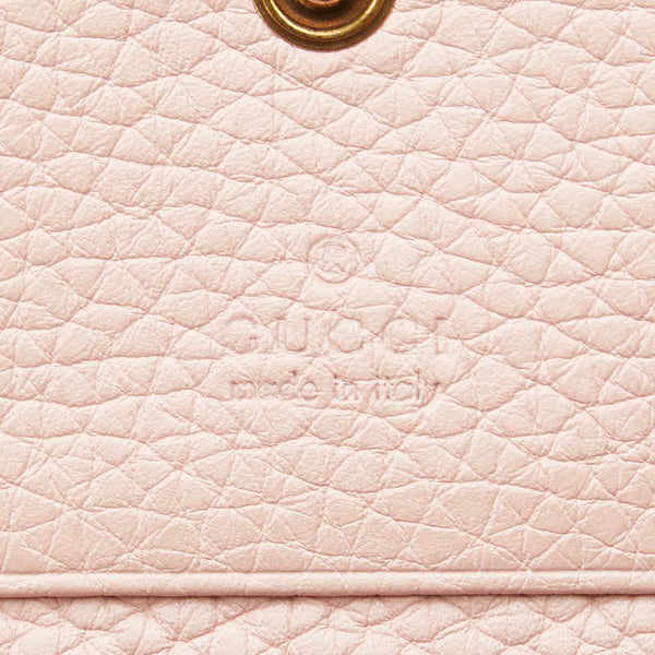 グッチ アニマリエ ビー 二つ折り財布 460185 ピンク レザー レディース GUCCI 【中古】