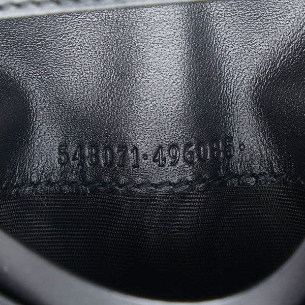 グッチ 二つ折り財布 コンパクトウォレット 548071 ブラック ゴールド レザー レディース GUCCI 【中古】