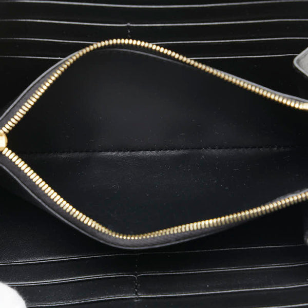 セリーヌ トリオンフ ラウンドファスナー 長財布 ブラック PVC レザー レディース CELINE 【中古】
