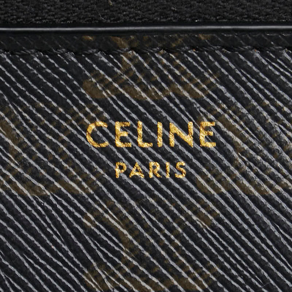 セリーヌ トリオンフ ラウンドファスナー 長財布 ブラック PVC レザー レディース CELINE 【中古】