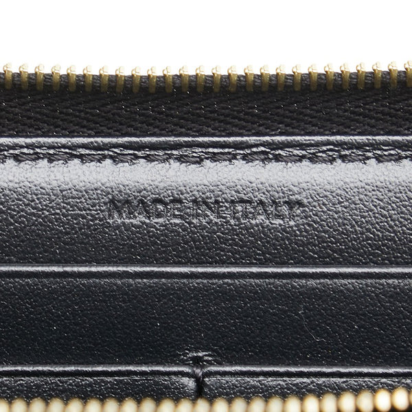 セリーヌ トリオンフ ラウンドファスナー 長財布 ブラック PVC レザー レディース CELINE 【中古】