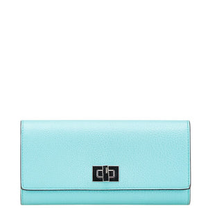 フェンディ ピーカブー 長財布 8M0427 ライトブルー レザー レディース FENDI 【中古】