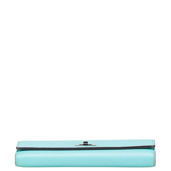 フェンディ ピーカブー 長財布 8M0427 ライトブルー レザー レディース FENDI 【中古】