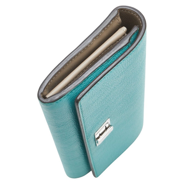 フェンディ ピーカブー 長財布 8M0427 ライトブルー レザー レディース FENDI 【中古】