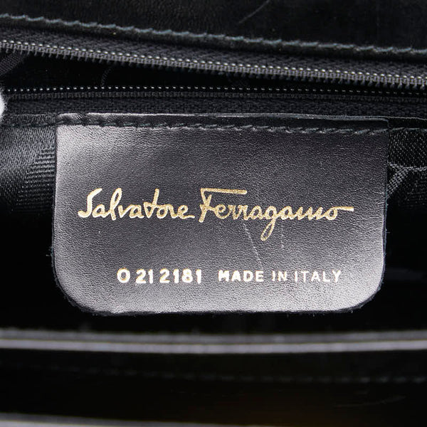 サルヴァトーレフェラガモ ガンチーニ ハンドバッグ ショルダーバッグ 2WAY O21 2181 ブラック レザー レディース Salvatore Ferragamo 【中古】