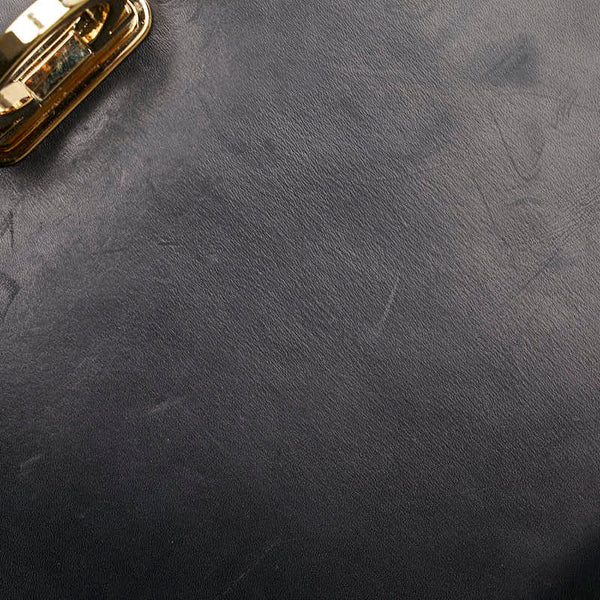 サルヴァトーレフェラガモ ガンチーニ ハンドバッグ ショルダーバッグ 2WAY O21 2181 ブラック レザー レディース Salvatore Ferragamo 【中古】