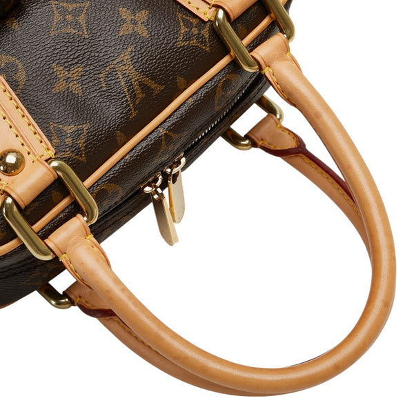 ルイ ヴィトン モノグラム マンハッタンPM ハンドバッグ M40026 ブラウン PVC レザー レディース LOUIS VUITTON 【中古】