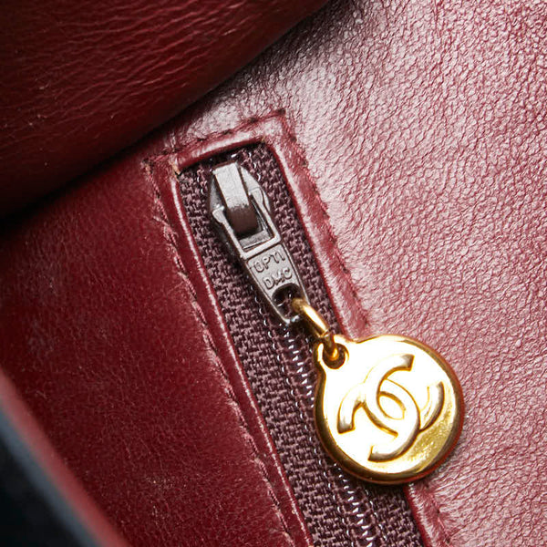 シャネル ココマーク マトラッセ25 ダブルフラップ チェーン ショルダーバッグ ブラック ラムスキン レディース CHANEL 【中古】