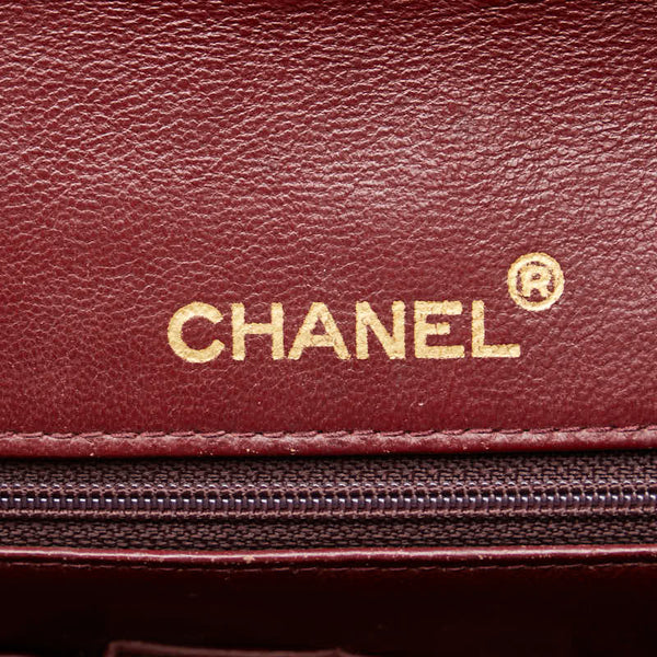 シャネル ココマーク マトラッセ25 ダブルフラップ チェーン ショルダーバッグ ブラック ラムスキン レディース CHANEL 【中古】