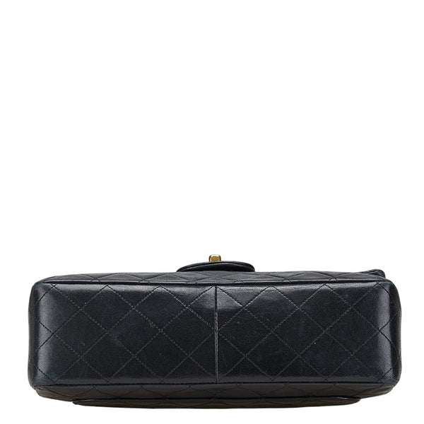 シャネル ココマーク マトラッセ25 ダブルフラップ チェーン ショルダーバッグ ブラック ラムスキン レディース CHANEL 【中古】