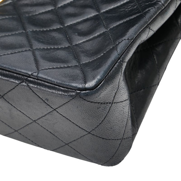 シャネル ココマーク マトラッセ25 ダブルフラップ チェーン ショルダーバッグ ブラック ラムスキン レディース CHANEL 【中古】