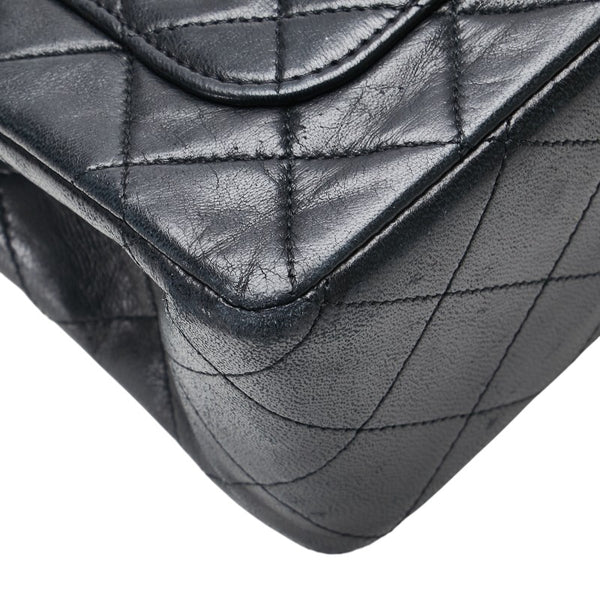 シャネル ココマーク マトラッセ25 ダブルフラップ チェーン ショルダーバッグ ブラック ラムスキン レディース CHANEL 【中古】