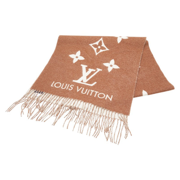 ルイ ヴィトン エシャルプ レイキャビック マフラー M76637 ブラウン ベージュ カシミヤ レディース LOUIS VUITTON 【中古】
