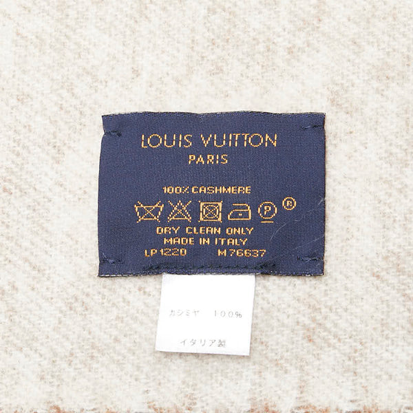 ルイ ヴィトン エシャルプ レイキャビック マフラー M76637 ブラウン ベージュ カシミヤ レディース LOUIS VUITTON 【中古】