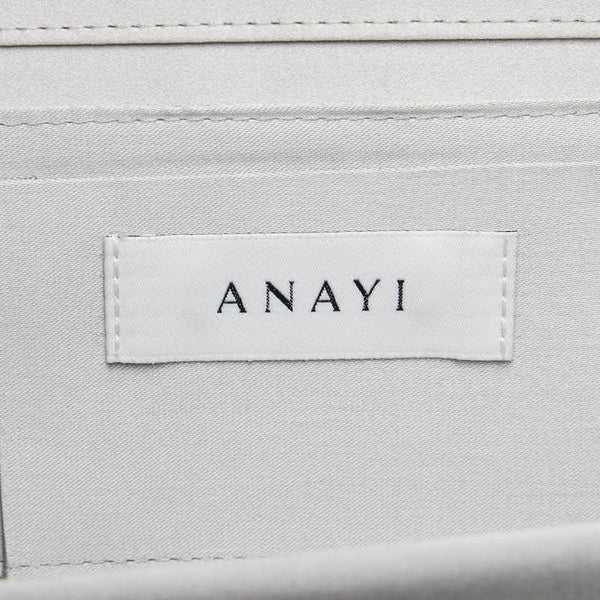 アナイ ビジュー 斜め掛け チェーン ショルダーバッグ パーティバッグ シルバー シルク レディース ANAYI 【中古】