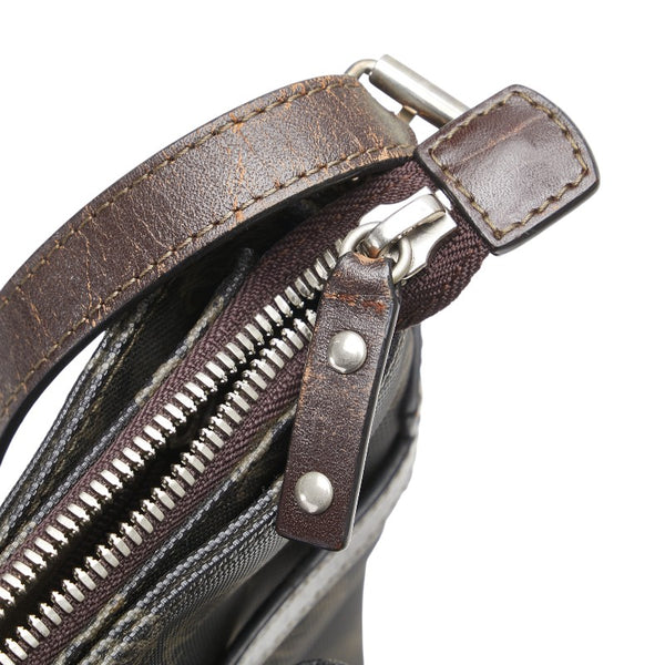 ロエベ アナグラム 斜め掛け ショルダーバッグ ブラック ブラウン PVC レザー レディース LOEWE 【中古】