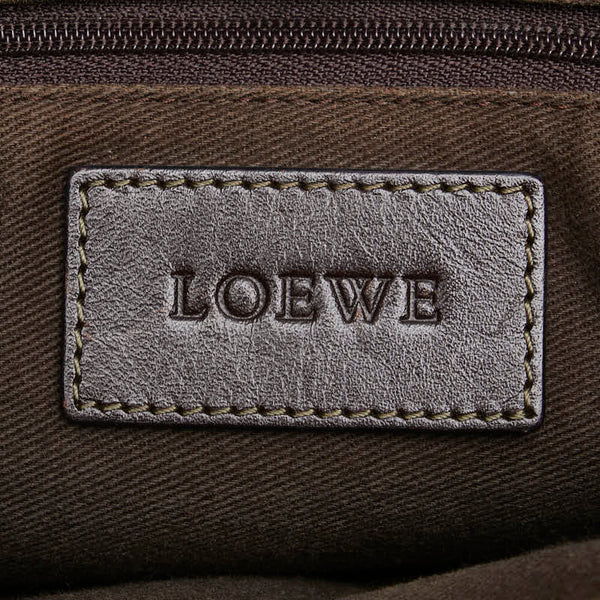 ロエベ アナグラム 斜め掛け ショルダーバッグ ブラック ブラウン PVC レザー レディース LOEWE 【中古】