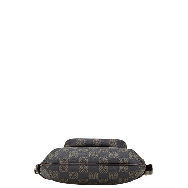 ロエベ アナグラム 斜め掛け ショルダーバッグ ブラック ブラウン PVC レザー レディース LOEWE 【中古】