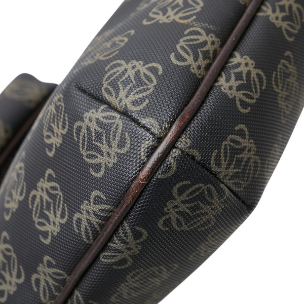 ロエベ アナグラム 斜め掛け ショルダーバッグ ブラック ブラウン PVC レザー レディース LOEWE 【中古】