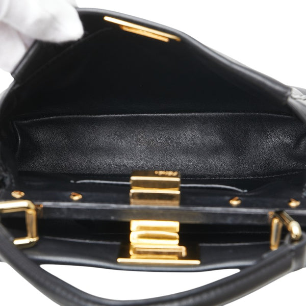フェンディ ミニピーカブー ハンドバッグ ショルダーバッグ 2WAY 8BN244 ブラック レザー レディース FENDI 【中古】